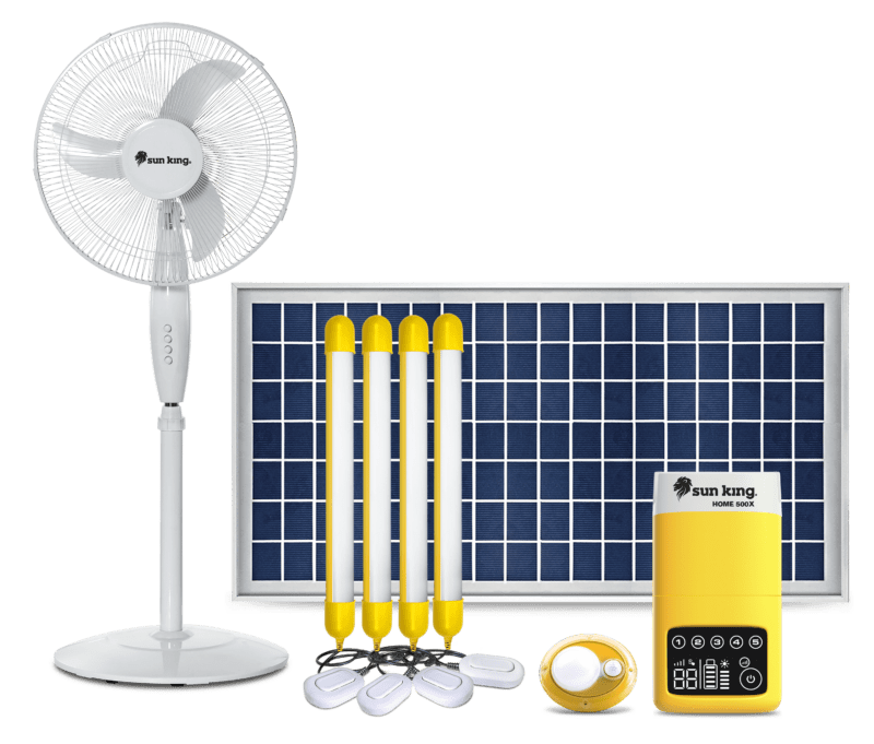 Sun King Home 500X with pedestal fan.